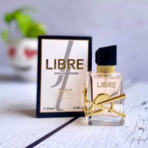 عطر لیبر 25 میل جسیکاتوین ادو پرفیوم زنانه در کنار جعبه مشکی و سفید